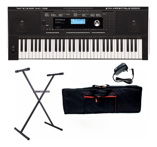 Combo Teclado Roland E-x20a 5 Octavas + Pie Funda Fuente