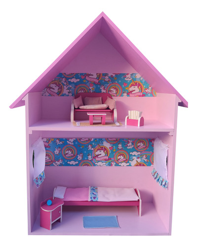 Casita De Muñecas Valicreaciones C/muebles Y Acc Para Barbie