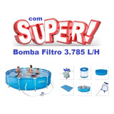 Piscina Bw 6473 L Bomba Filtro 3785 220v Capa Forro Kit Limp