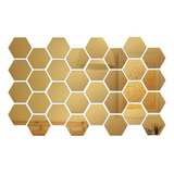 32 Pegatinas De Pared Con Espejo Hexagonal Extraíble