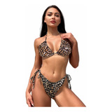Sexy Women's Bikini Swimsuit Leopard Print Tankini Swimsuit