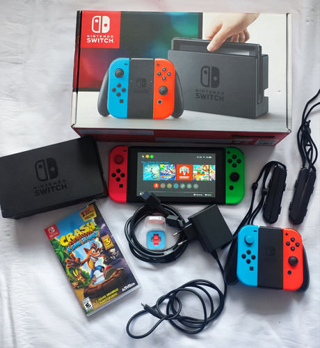 Nintendo Switch Neon + Joycons En Caja + Memoria 64gb