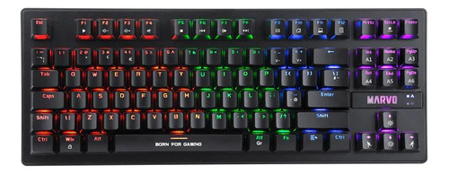 Teclado Gamer Marvo Kg901 Español Rainbow Rgb Sw Blue