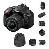 Câmera Nikon D5300 Com 6 Lentes Profissionais 55, 35, 50mm