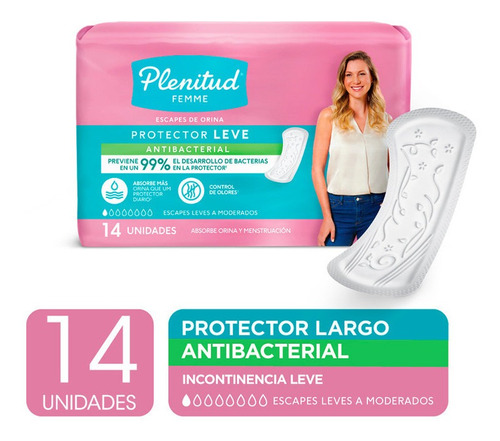 Plenitud Protector Leve Femme Antibacterial X 14un