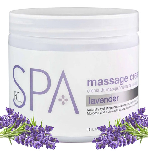 Crema De Masaje Organica Para Piel Lavanda + Menta Bcl Spa