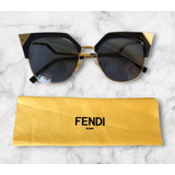 Gafas De Sol Fendi Iridia Cat Eyes Gold. Anteojos Premium