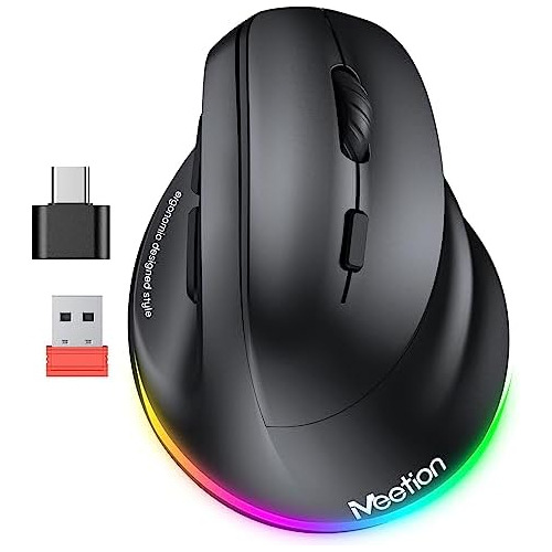 Ratón Ergonómico, Ratón Vertical Inalámbrico Rgb Re...