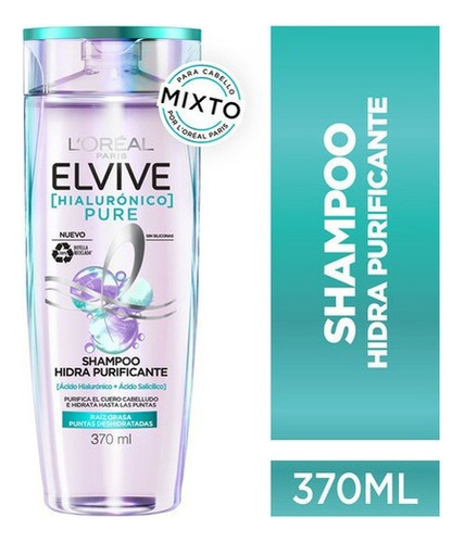  Shampoo Elvive Hialurónico Pure 370 Ml