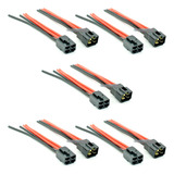 5 Pares Chicote Conector 4 Vias 4mm P/ Falante Farol Milha