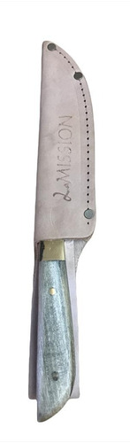 Cuchillo Asado Parrila Artesanal Acero + Funda Cuero Vacuno