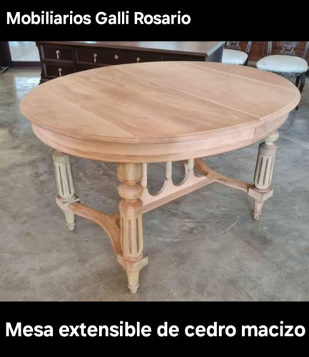 Galli Antigua Mesa Comedor Oval  Extensible Cedro Macizo 