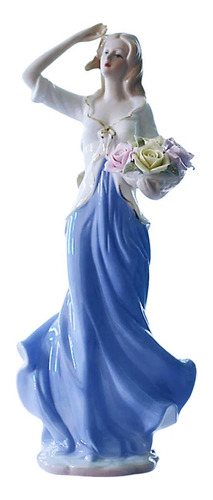 Figura Cerámica Elegante, Mxmww-001, 1pz, Azul/blanco, 30x12