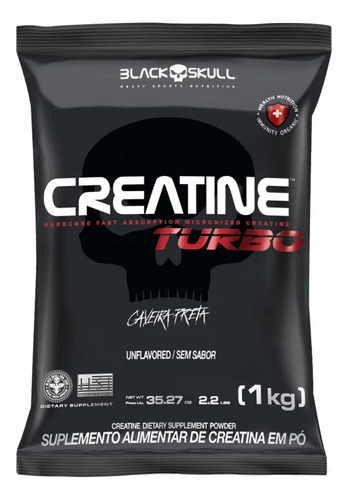 Creatine-creatine Refil 1kg Black Skull Turbo Caveira Preta