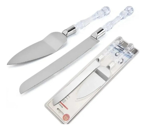 Kit Chef Torta Reposteria Pastel Cuchillo Y Espatula Acero Color Plateado