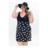 Maiô Vestido Discreto Plus Size Com Lycra Tam 46 Ao 60 