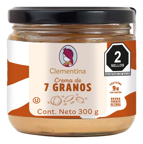 Crema De 7 Granos Cacahuate Linaza Chia 300g Clementina