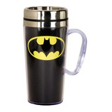 Taza De Viaje Aislada Con Logo De Dc Comics, Batman, Negra.