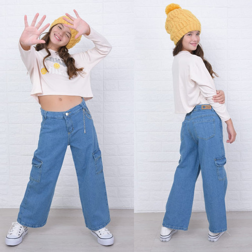  Art-299 Pantalón De Jeans Rígido De Nena Niña Kaorikawaii