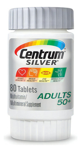 Centrum Silver Vitaminas Para Adultos 50 + 80 Tabletas