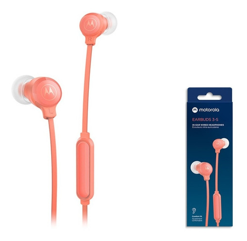 Audifonos Manos Libres Motorola Earbuds 3s Naranja Jack 3.5