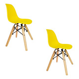 Kit 2 Cadeira Infantil Para Escrivaninha Eames Eiffel Wood