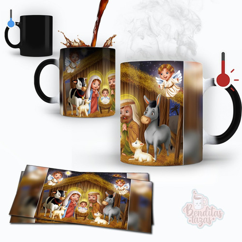 Taza Magica Nacimiento Animado Niño Jesus Regalo Navidad