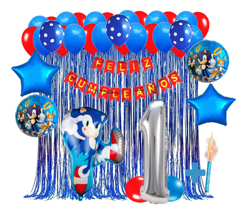 Globos Sonic The Hedgehog Kit Decoración Cumpleaños