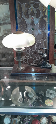 Antigua Lámpara De Escritorio Art Deco De 1 Luz.