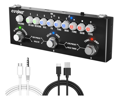 Cuvave Pedal De Efeito Multifuncional Guitarra Elétrica