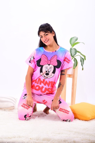Pijama Mujer Conjunto Stitch Frida Manga Larga Oferta Moda