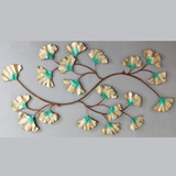 Cuadro Metálico Decorativo Hojas De Ginkgo Para Pared