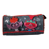 Estuche Porta Lápices Escolar Trolls Gray