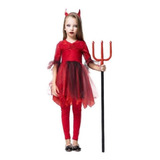 Fantasia De Halloween Infantil Diabinha Com Chifres P Ao Gg