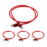 Kit 20 Un Cabo De Rede 2,5m Cat6 Furukawa Rj45 Vermelho Giga