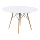 Mesa Eames Tapa Blanca 1,20 Mt De Diámetro - Patas Claras