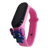 Relógio Digital Infantil Tipo Smart Mi Band Lilo E Stitch