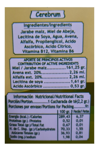 Cerebrum Kids Niños 200gr Miel De Abeja Vitaminas 