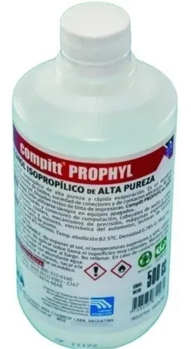 Alcohol Isopropílico 500 Cc Alta Pureza Delta Compit Prophyl