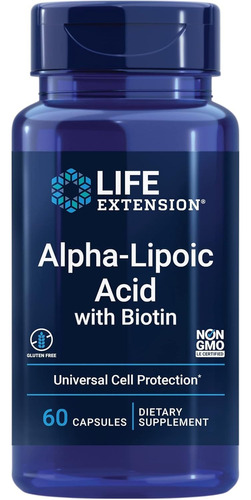 Life Extension, Ácido Alfa-lipoico Con Biotina, 60 Caps Eeuu