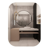 Espejo Redondo Circular 80 Cm Con Marco Pvc Baño Living.