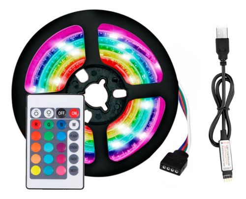 Tira Led Rgb Luces Colores Usb 5v Controlador Remoto Exterio