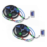 Tira Luz Rgb 60 Leds De 10w 5mts Ip65 Control Remoto Pack 2