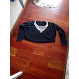 Sweater Poulover Talle M Negro Lanilla .corto .broderi