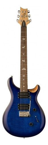 Guitarra Eléctrica Para Zurdo Prs Guitars Se Custom 24 De Arce/caoba 2021 Faded Blue Burst Con Diapasón De Palo De Rosa