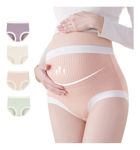 Calzones Maternidad Lumilace Cintura Alta Algodón Pack De 4