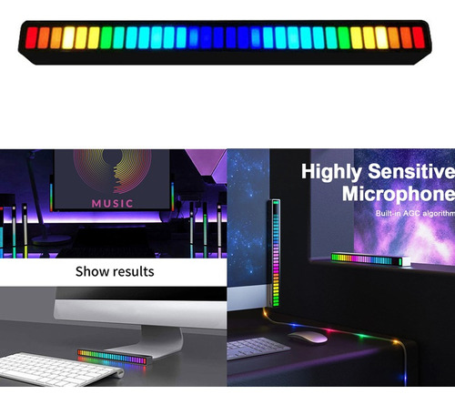 Luz Ambiental De Recogida De Barra De Espectro De Audio Rgb