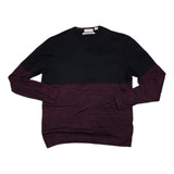 Sueter Calvin Klein Xgrande Xl Vino Y Negro