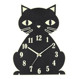 Relógio De Parede Em Formato De Gato, Silencioso, Sem