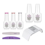 Set De Esmaltado Permanente Completo Bluum + Lampara Uv Led